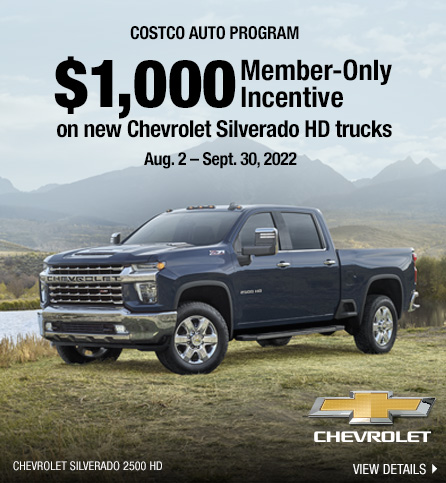 $1000 Member-only incentive on new Chevrolet Silverado HD trucks.
